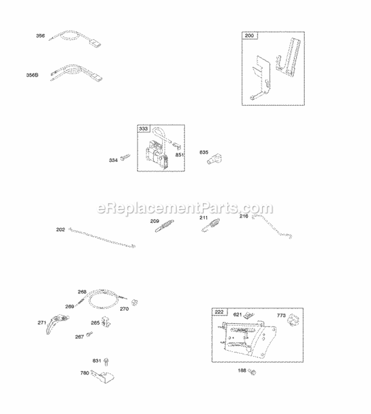 Controls Governor Spring Ignition Diagram and Parts List for 096302-0109-F1  Briggs and Stratton Engine